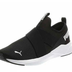 NWOB NEW Women's PUMA Chroma Black Slip-On Knit Sneaker Shoe